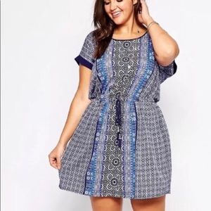 ASOS Curve New Look Boho Tile Skater Dress
